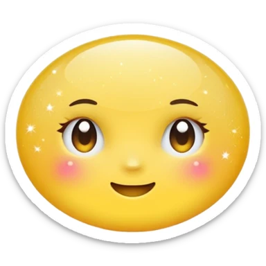 Generate a high-quality 3D cartoon-style emoji of yellow glitter, sparkling effect, smooth gradient colors, rounded and cute appearance, simple white background, high-resolution.
 sticker