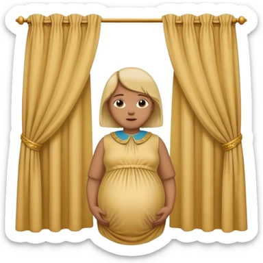 🫃 but with parted middle hair (curtains)  pregnant and in a roman collar  sticker