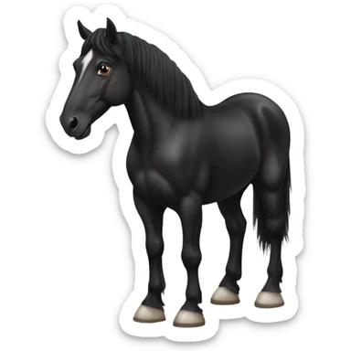 Black draught horse sticker