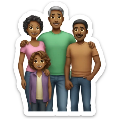 Mother father son and daughter  sticker