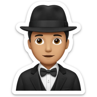 Bow Ties, Coats, and hat, man sticker