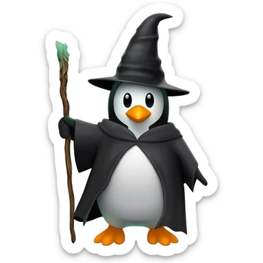 Penguin Wizard sticker