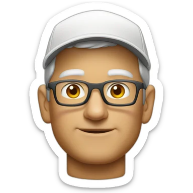 tim cook with a google color cap sticker