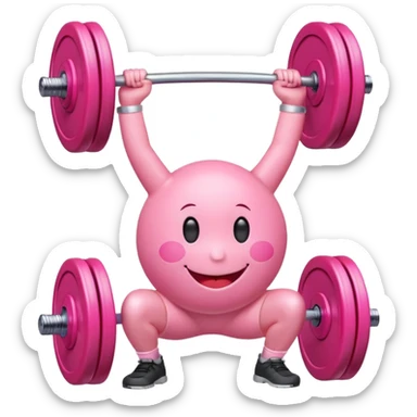 Loveheart with smiley face squatting with weights sticker