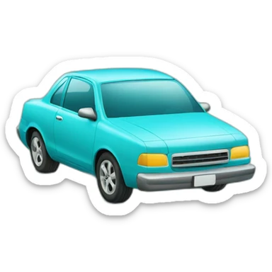 Cyan car rides to sunshine sticker