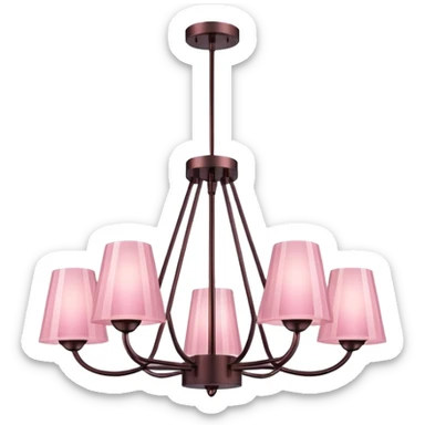 minimalist pink modern chandelier sticker