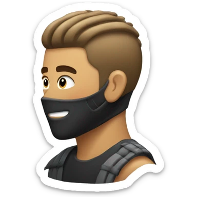 Ninja getting a low taper fade sticker