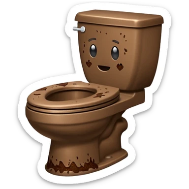 Skibidi toilet covered in poo sticker