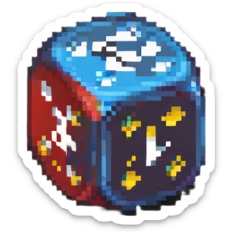 Classic gaming dice with numbers sticker