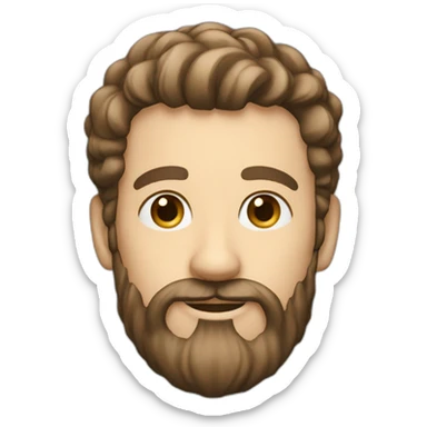 White Man whith Brown hear, rounded classes, black Frey beard sticker