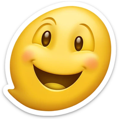 Yellow basic emoji but the smile is creepy and long sticker