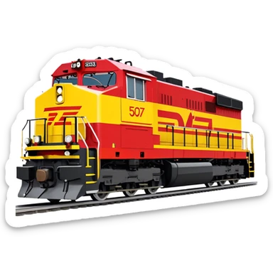 Diesel Locomotive - EMD SD70 (Model Year: 2021) (Iconic colour: Red and yellow) sticker