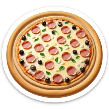 pizza with ham, mushroom and cheese sticker