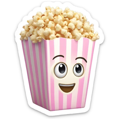 Popcorn in light pink package  sticker