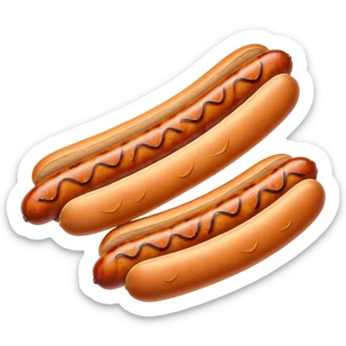 Single grilled sausage on a plain white background sticker
