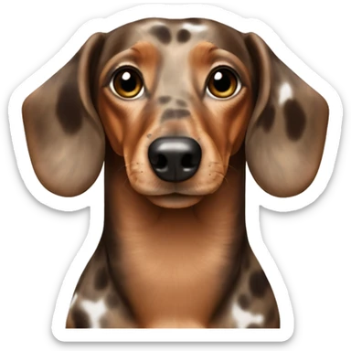 Dapple dachshund light brown with spots on head sticker