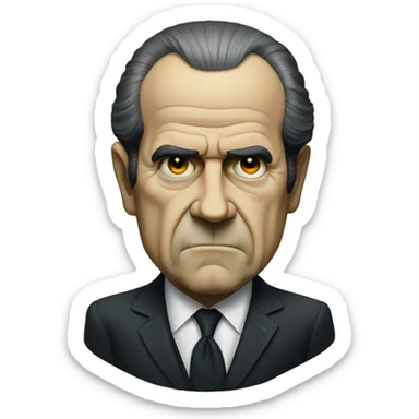 Richard Nixon staring at the viewer with a eerie blank expession sticker