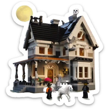Lego barbie’s run-down frightening dangerous ghost-ridden haunted dream house nightmare scenario harvest moon  sticker