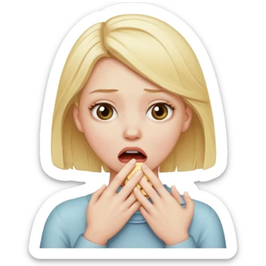 Blonde white girl choking herself sticker