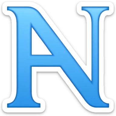 capital letter "N" printed in blue color square shape in center sticker