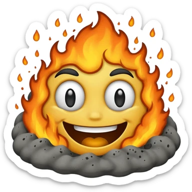 a pile of ash and dust smiling sticker