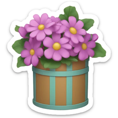 flowers in a hat box sticker