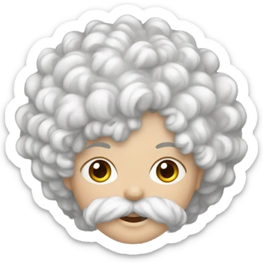 Garçon métisse blanc cheveux bouclés court sticker