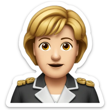 angela merkel with hindi swastika sticker