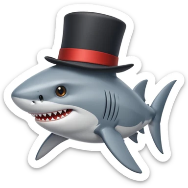 Shark with a top hat nafw sticker