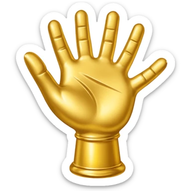 Eine goldene, geballte Hand die den Daumen nach oben streckt sticker