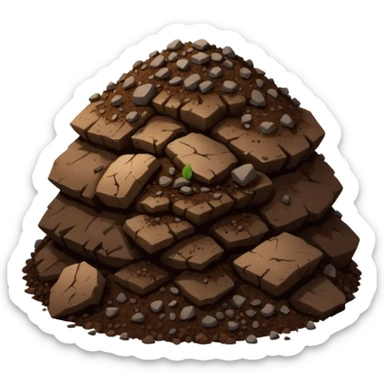 pile of soil with smaller pieces only sticker