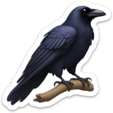 A raven's left wing spread sticker