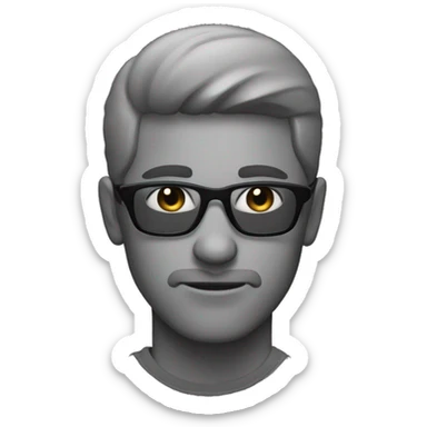 Cool man with hidden face sticker