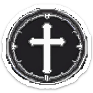 antique medieval silver coin with cross symbol sticker