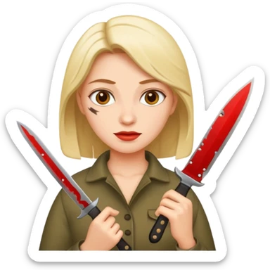 Kind Woman with knife sticker