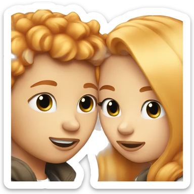 A Ginger and a blond Girl Kissing  sticker