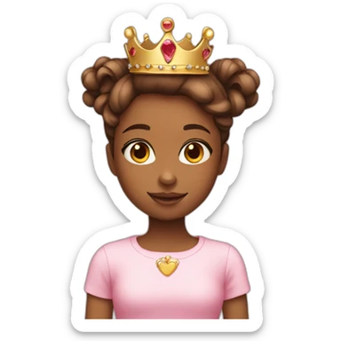 Girl with crown and teddy sticker