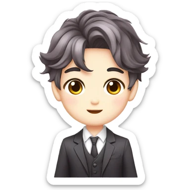 Cute Gorgeous Attractive Anime Pastel Gentleman with blushing face trendy style sticker
