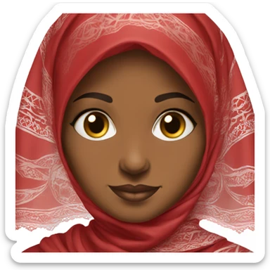 Ultra-detailed African hijabi in beautiful red abaya sticker
