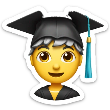student with graduation hat sticker