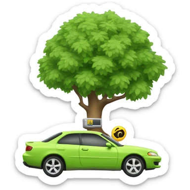 car scanning tree sticker