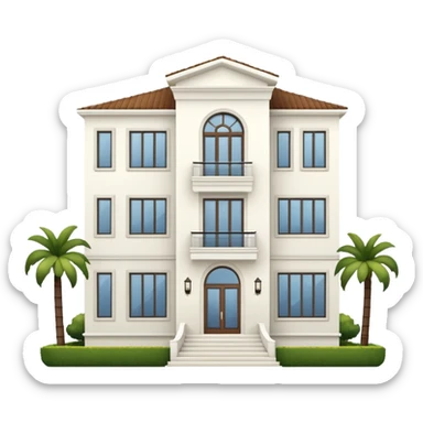 white 3 floor luxurious villa sticker