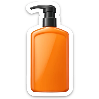 Square-shaped orange-colored shampoo - No product descriptionSquare-shaped package containing an orange-colored shampoo without embossing - no product description sticker
