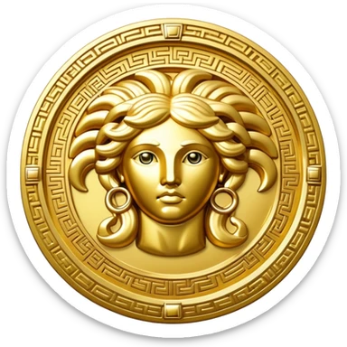 golden medallion versace medusa sticker