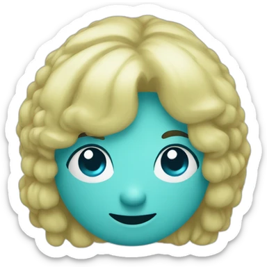 An simple aqua blue smiley sticker