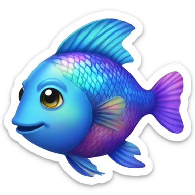 a rainbow fish  sticker