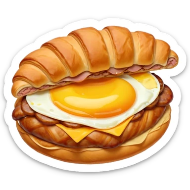 Croissant Saucisse oeuf et fromage sticker