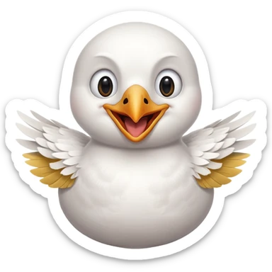 seagull laughing hard, simple, expressive sticker