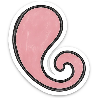 hand drawn outlined icon of a pink shape, no fill, thick lines sticker
