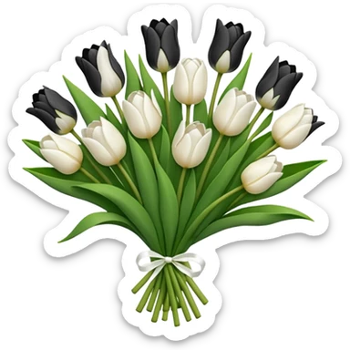 White tulip bouquet sticker